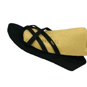 Teva Womens Mandlyn Wedge Sandal Shoe 9 Black Strappy Slides Open Toe Feminine